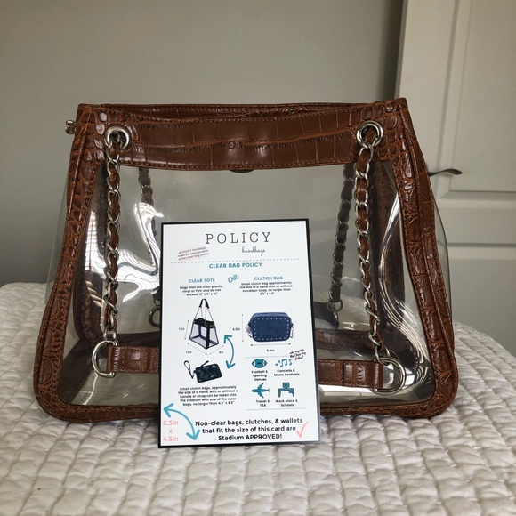 Policy Bags Policy Stadium Clear Bag Poshmark